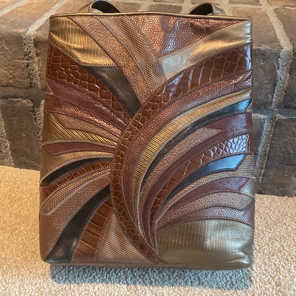 Sharif 1827 Bag in a Tricolor Leather with Dust Bag. - Picture 4 of 16